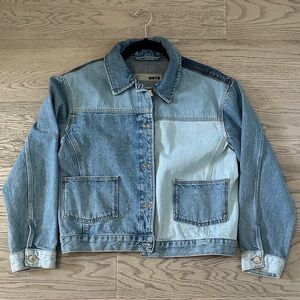 Topshop Multi-Tone Blue Denim Jacket